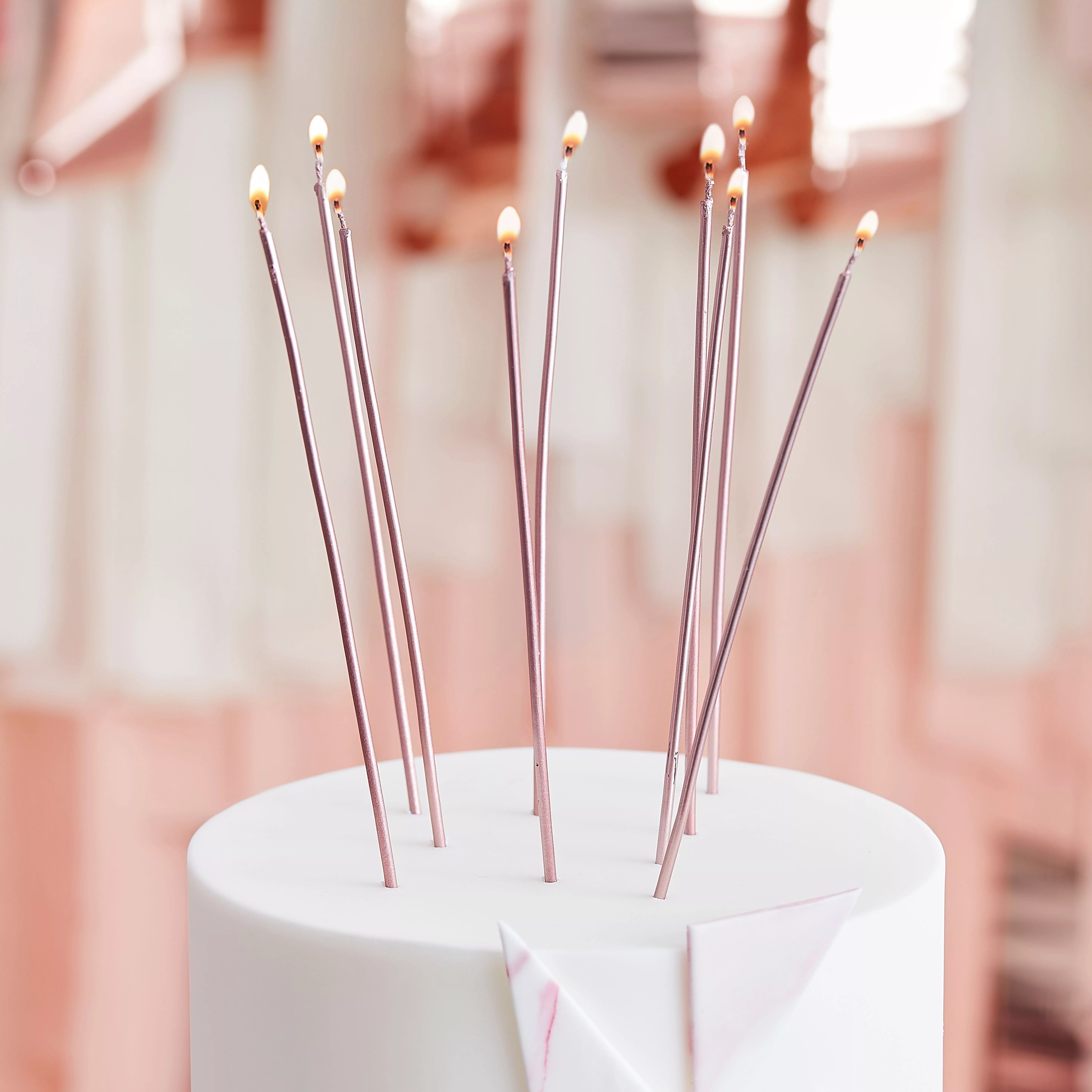 12 candeline in oro rosa 18cm