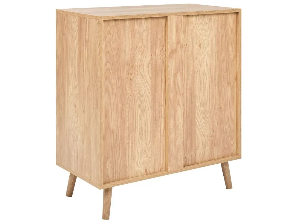 2 Door Sideboard Light Wood and Black BRISTOW