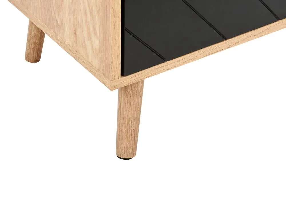 2 Door Sideboard Light Wood and Black BRISTOW