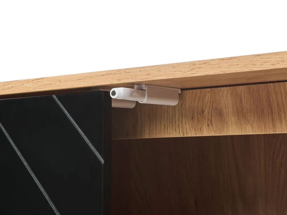 2 Door Sideboard Light Wood and Black BRISTOW