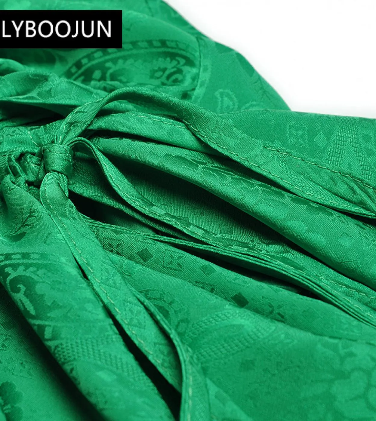Abiti da donna 2023 Runway Designer di lusso Alta qualità Elegante estate O Collo Lanterna Manica lunga Natica avvolgente Dr