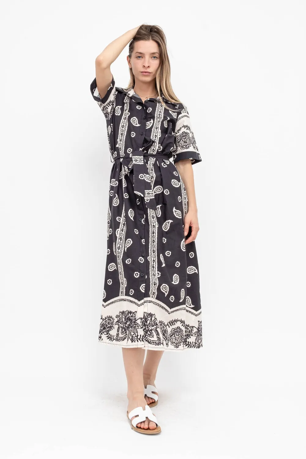 ABITO CHEMISIER MAN CORTA  FANT. PAISLEY