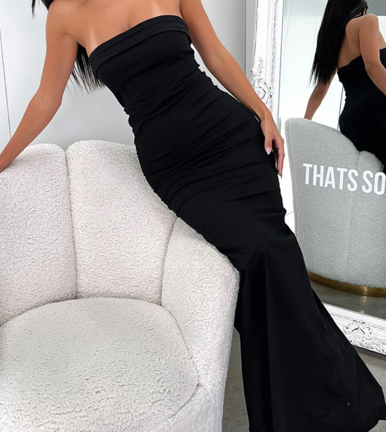 Abito lungo senza maniche in raso senza maniche con spalle scoperte da donna Estate Elegante cinturino senza spalline aderente C