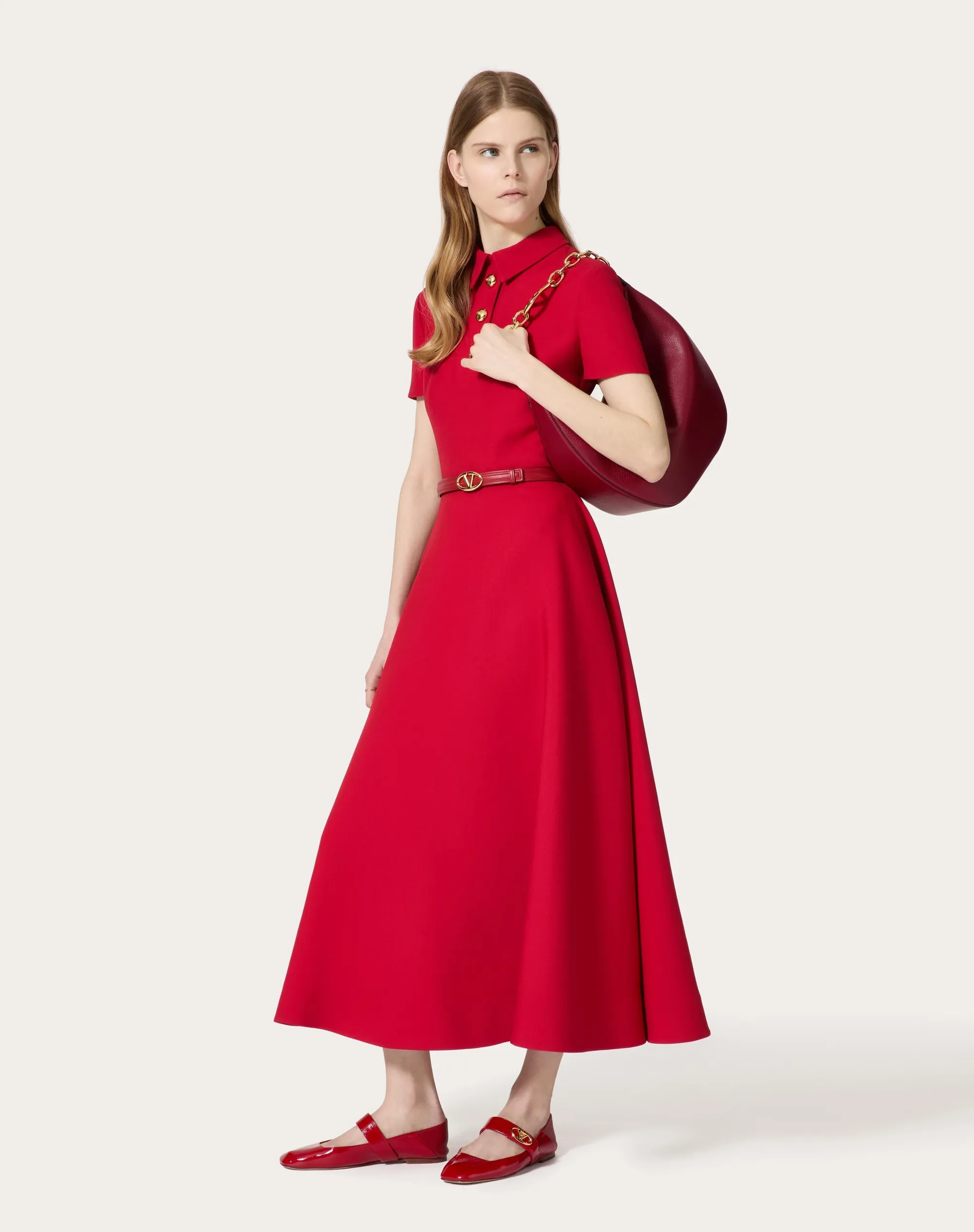 ABITO MIDI IN CREPE COUTURE