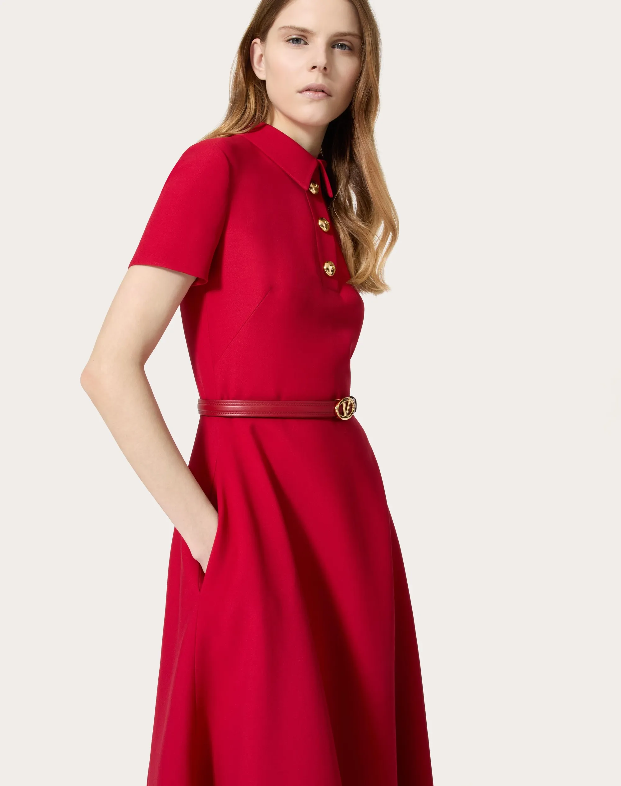 ABITO MIDI IN CREPE COUTURE