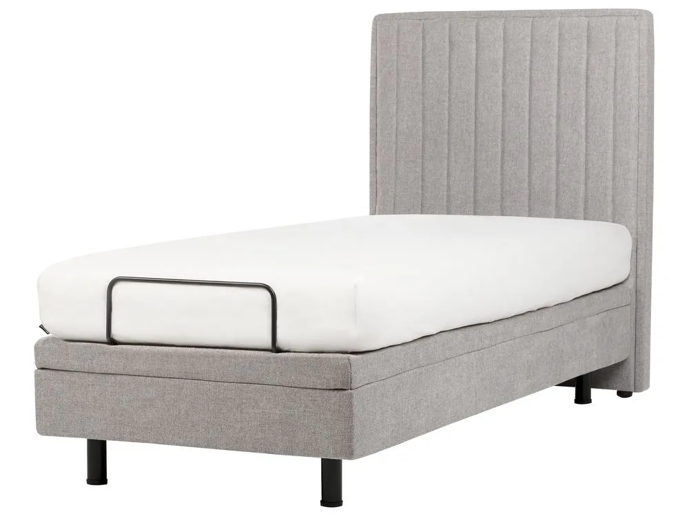 Adjustable Bed Fabric DUKE II 90 x 200 cm (EU Single) Light Grey