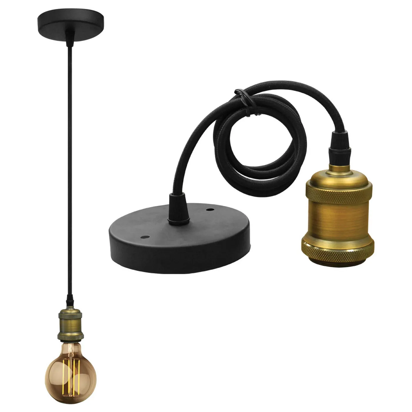 Alcapower lampadario a sospensione, lampadario pendente Soffitto Stile Vintage + portalampada E27