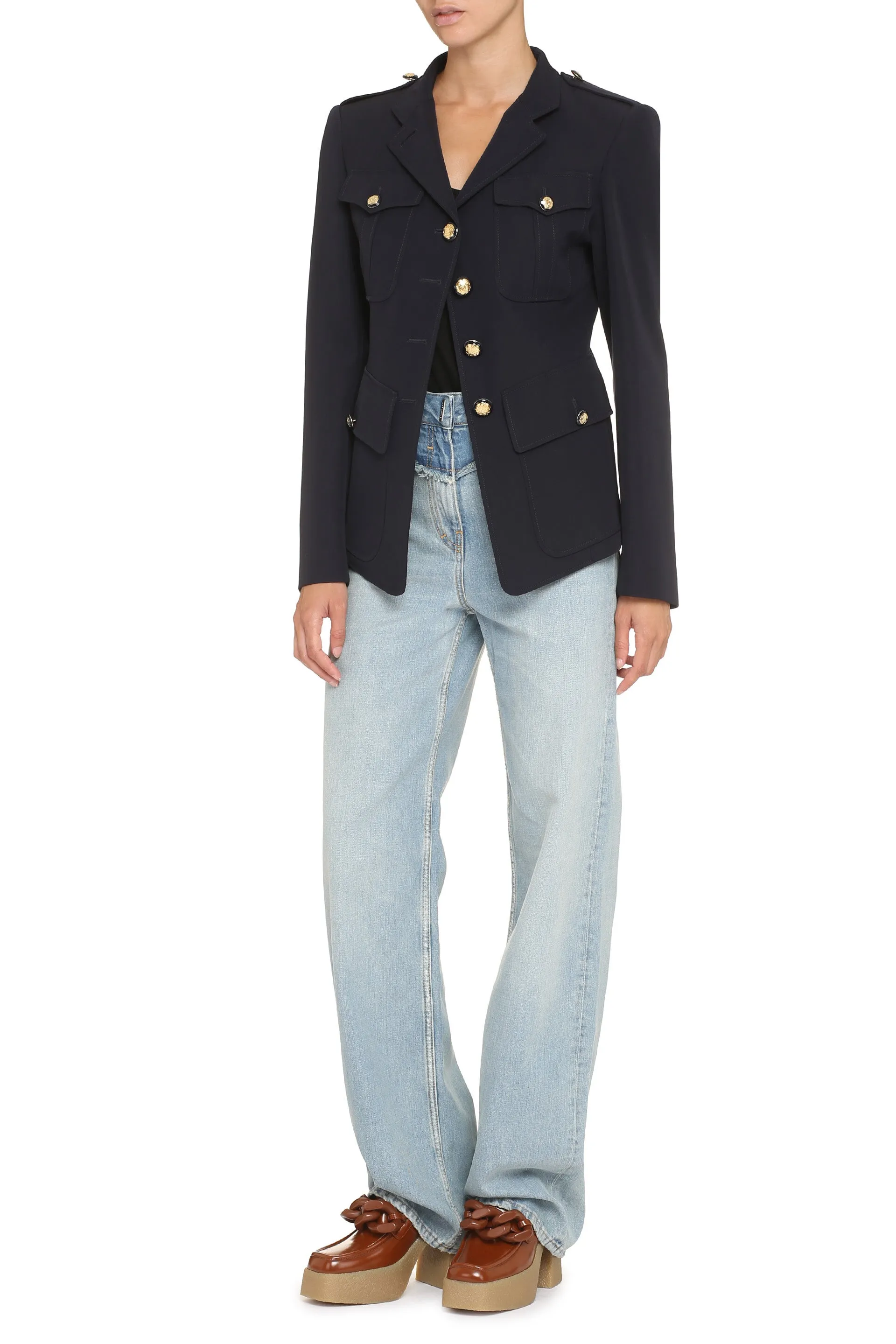 Alexander McQueen Giacca in lana e cotone