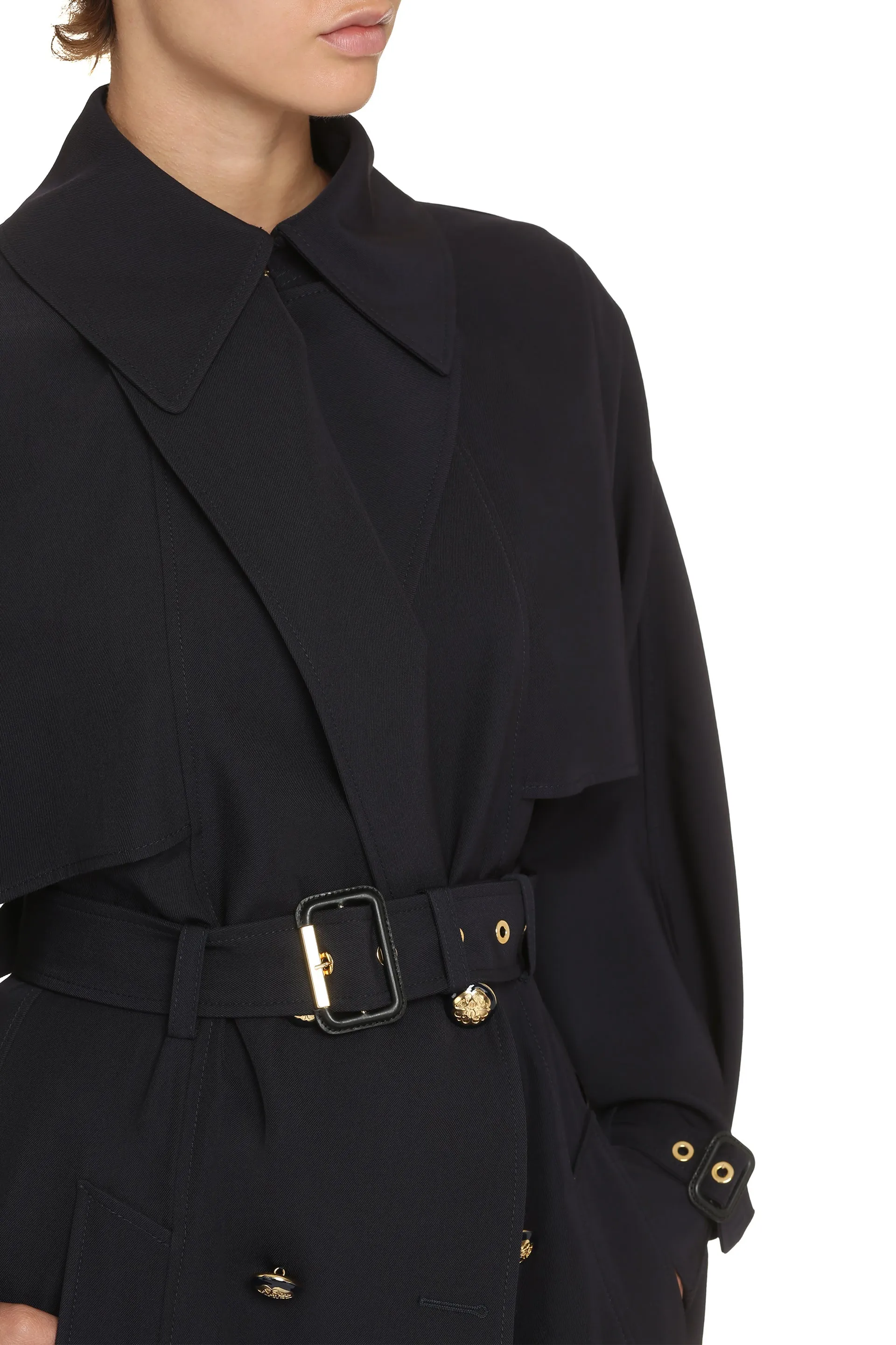 Alexander McQueen Trench coat in lana e cotone