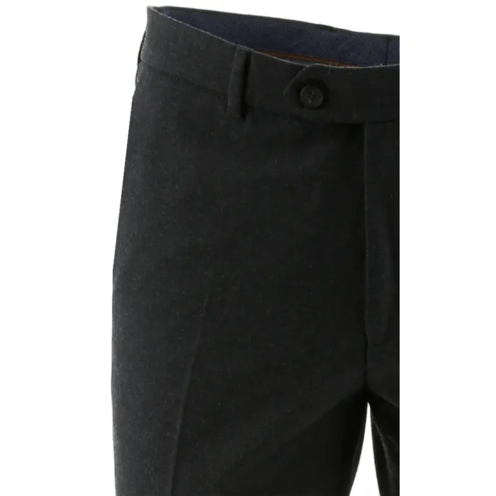 Antracite broek in fit di lana hip slim