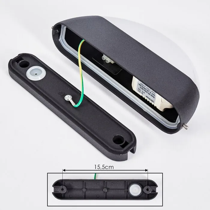 Arvier Applique da esterno LED Nero, 1-Luce
