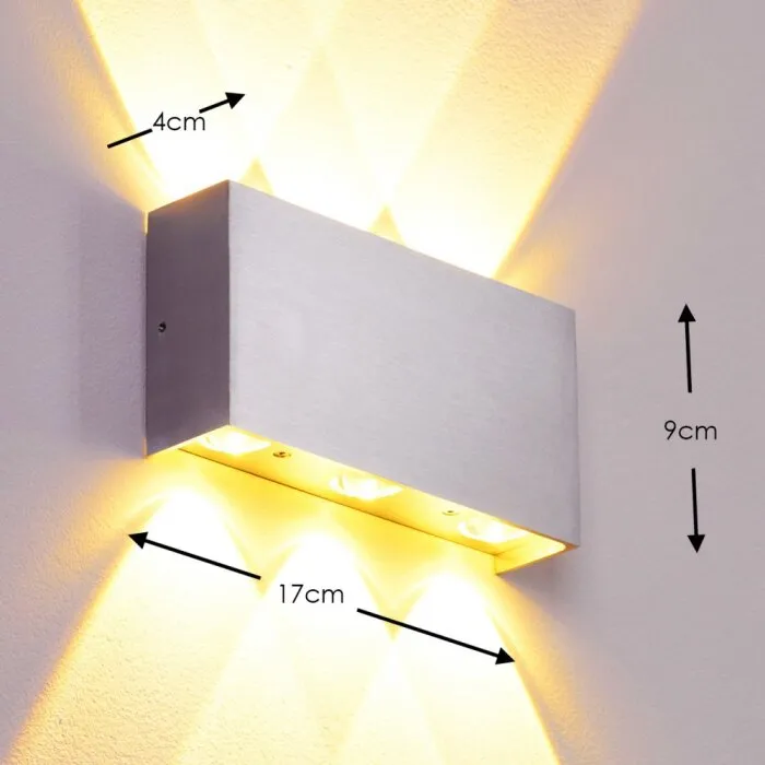 B-Leuchten Lente Applique LED Alluminio, 6-Luci