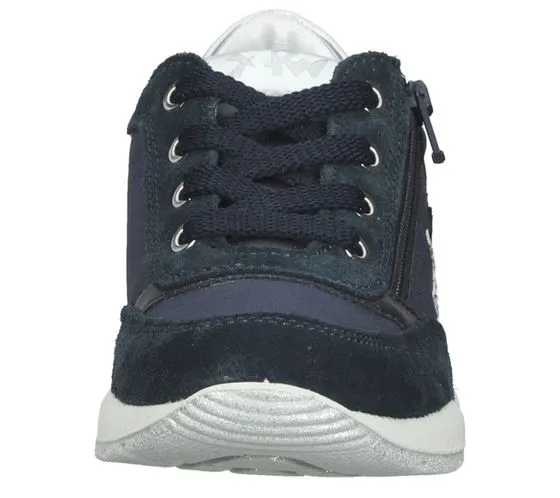 Bama sneaker per bambini scarpe in vera pelle con plantare estraibile 1095812 blu/argento