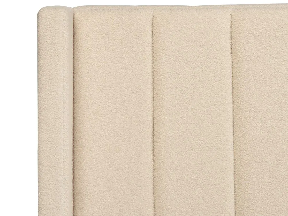 Bed Boucle VILLETTE 140 x 200 cm (EU Double) Beige