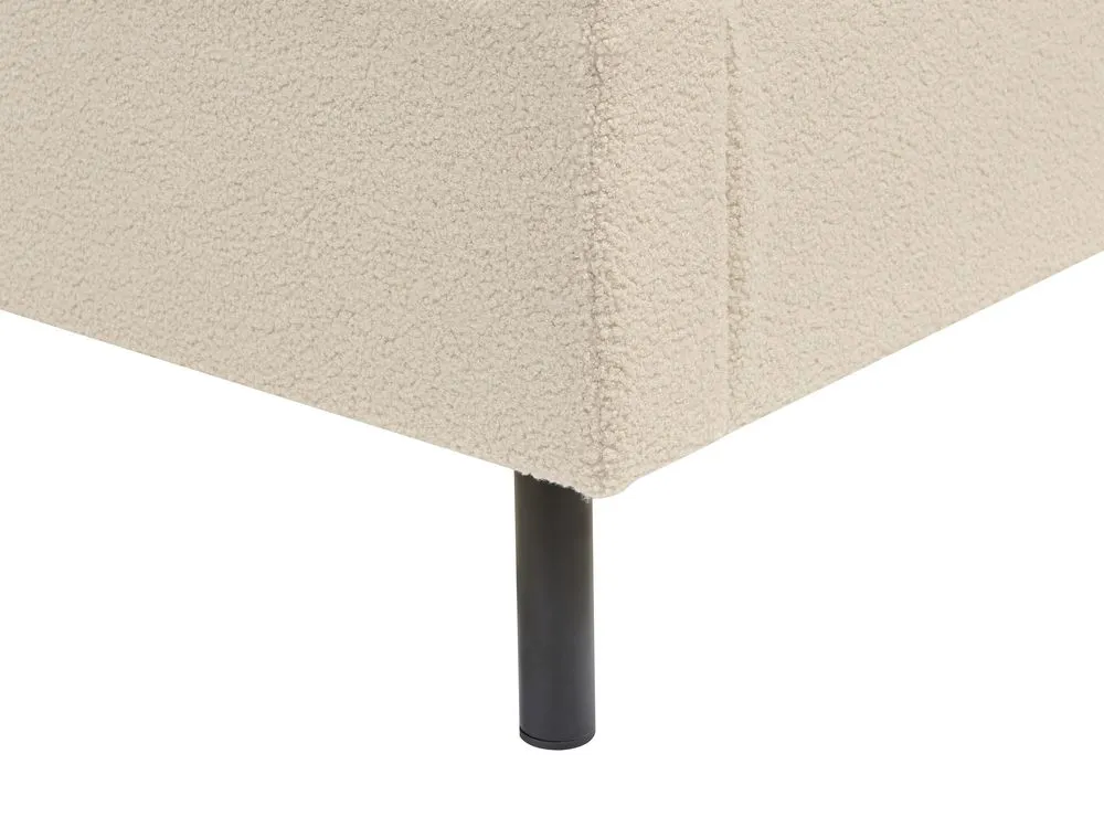 Bed Boucle VILLETTE 140 x 200 cm (EU Double) Beige