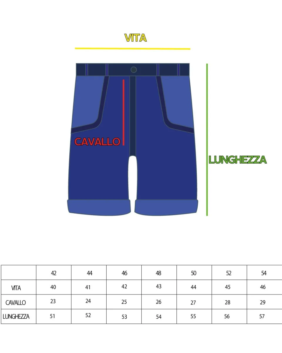 Bermuda Pantaloncino Uomo Corto Tinta Unita Blu Classico Tasca America Cotone Casual GIOSAL-PC1724A