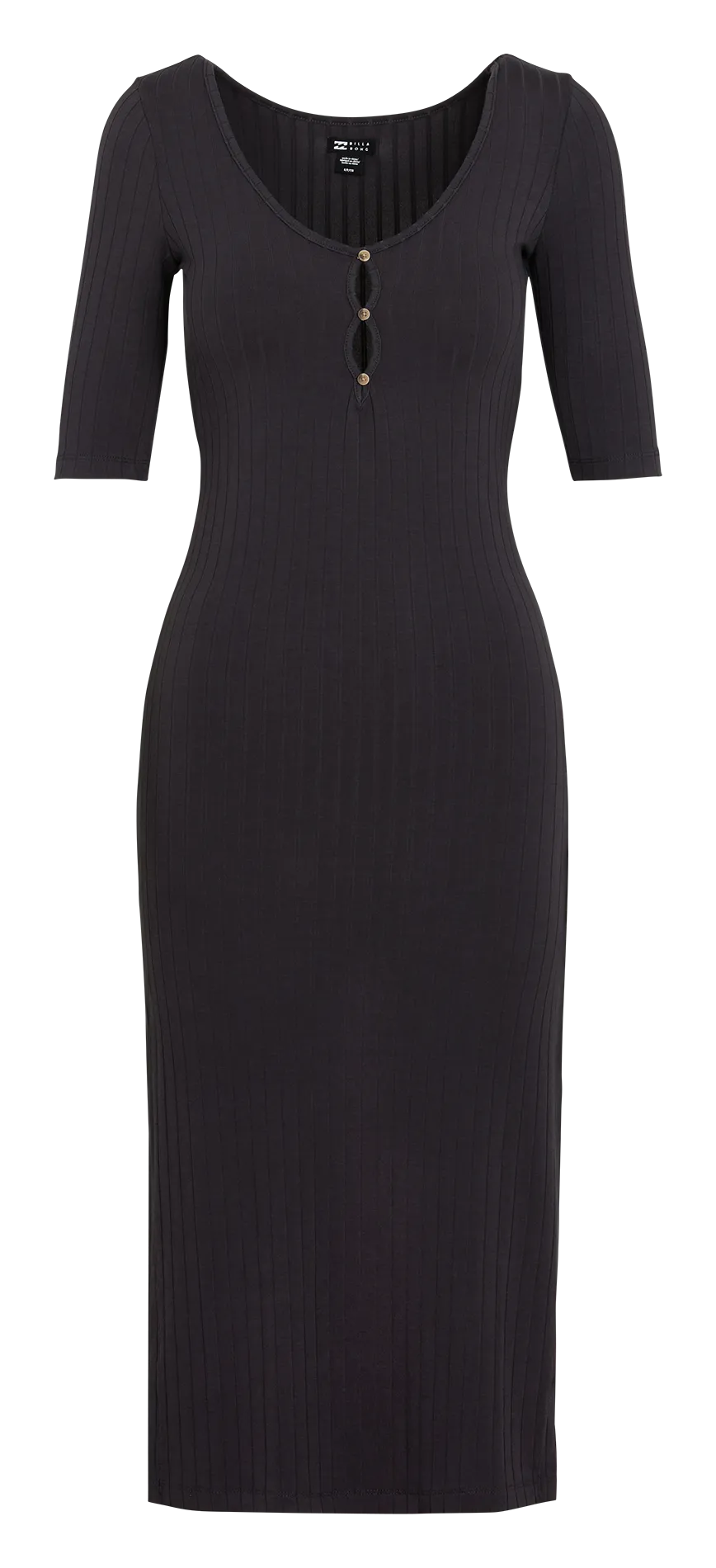  BILLABONG   TAKE TIME - Abito midi a coste con bottoni | Nero