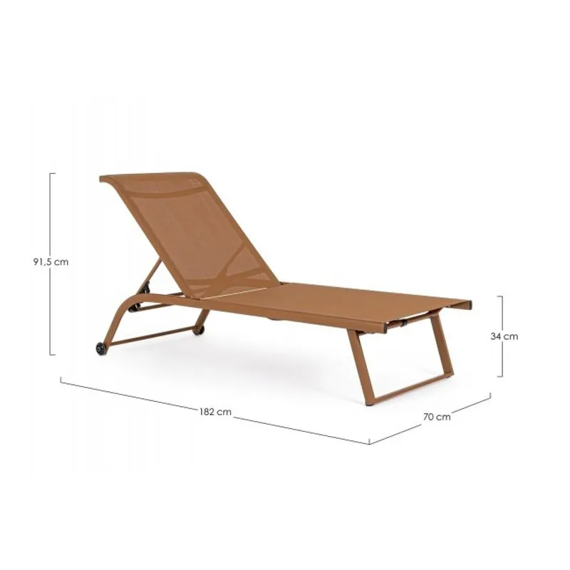 Bizzotto outdoor Set 2 lettini con ruote Taylor pecan