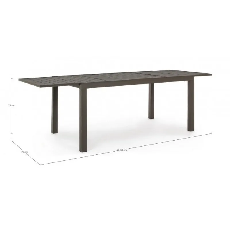 Bizzotto outdoor Tavolo allungabile Hilde 160-240x90 coffee yk14