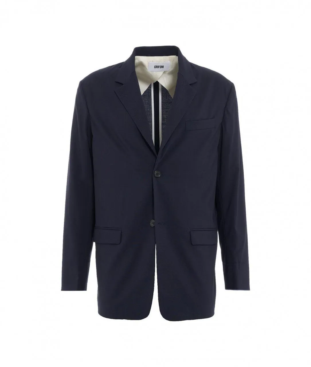 Blazer in lana vergine blu scuro blu scuro