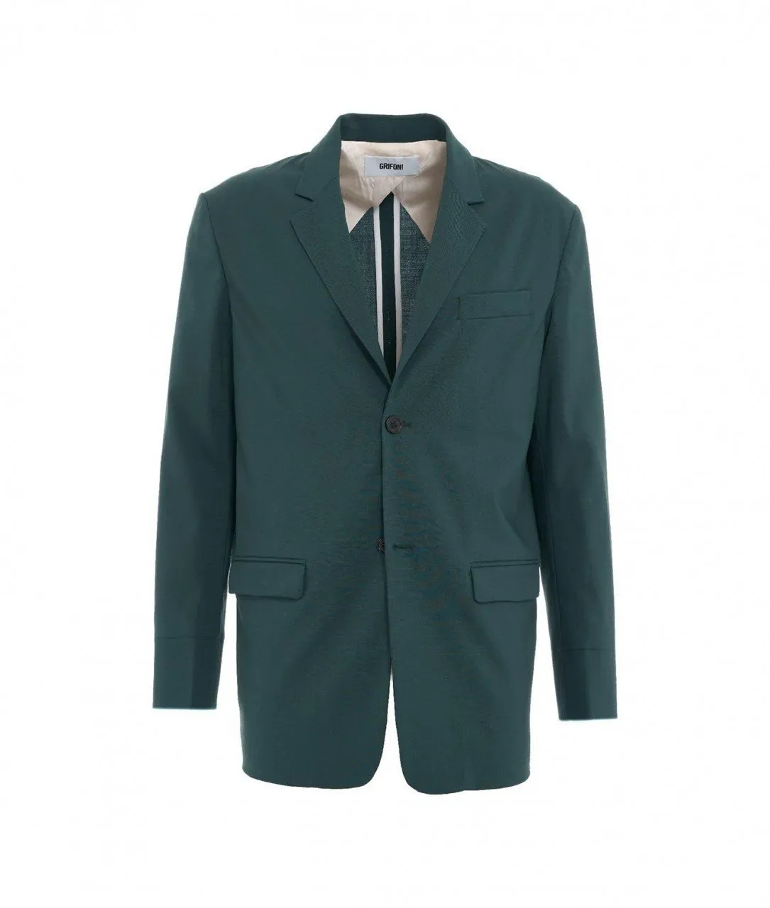 Blazer in lana vergine verde scuro verde scuro