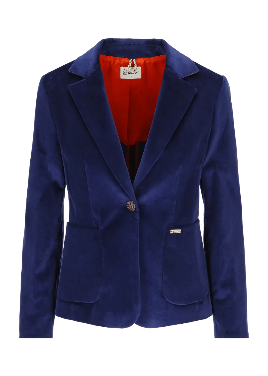 Blazer in velluto con colletto a revers modello Luramea    