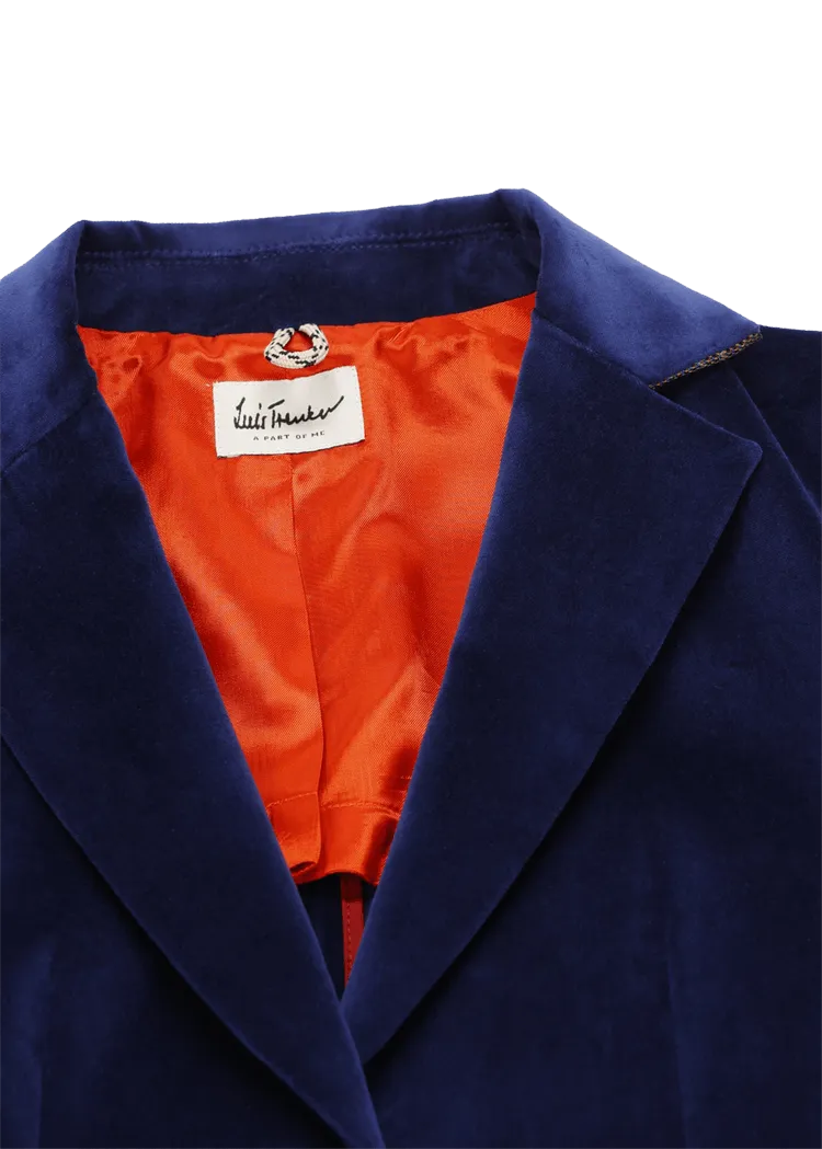 Blazer in velluto con colletto a revers modello Luramea    
