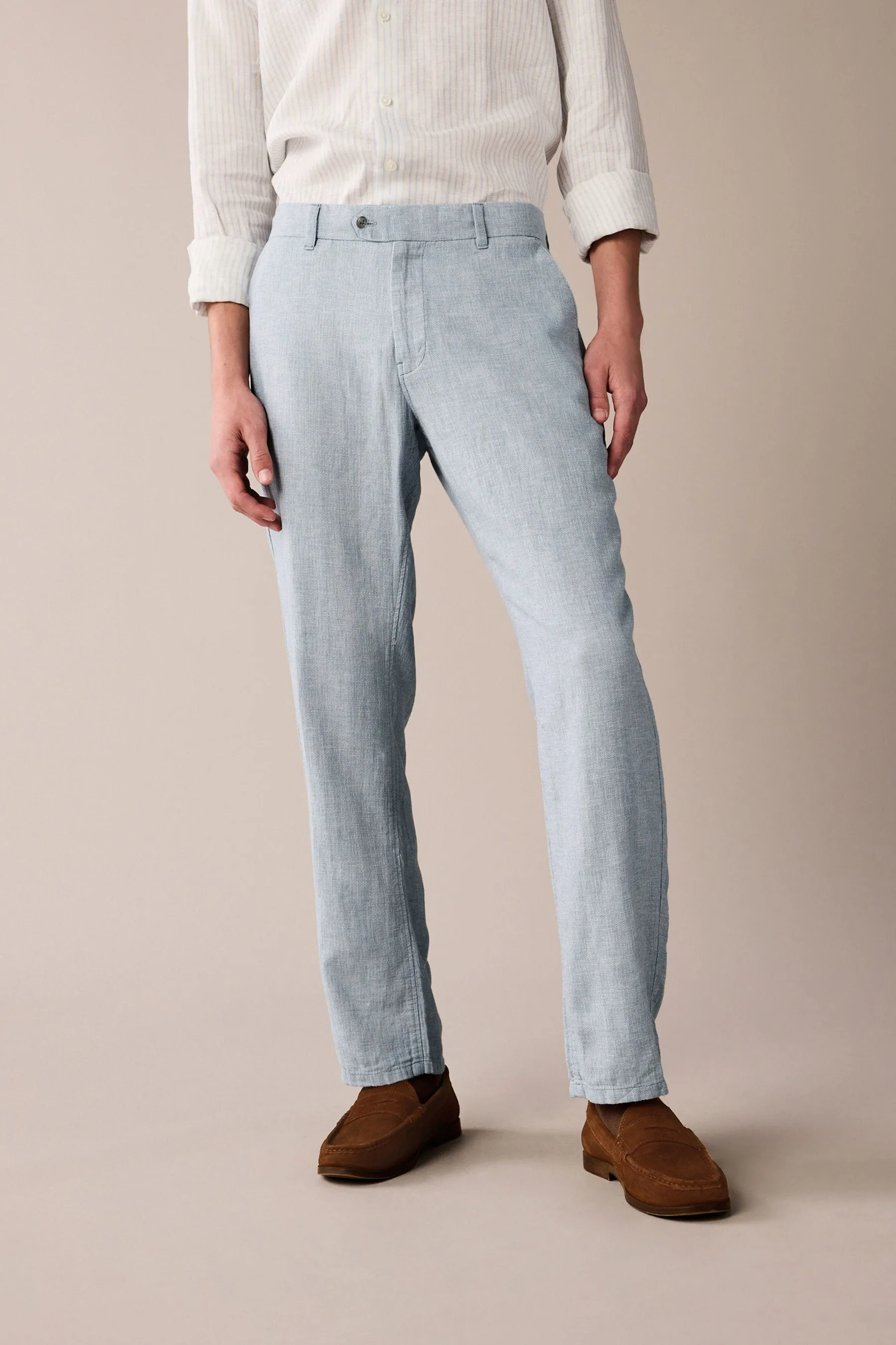 Blend Pantaloni in lino testurizzato
