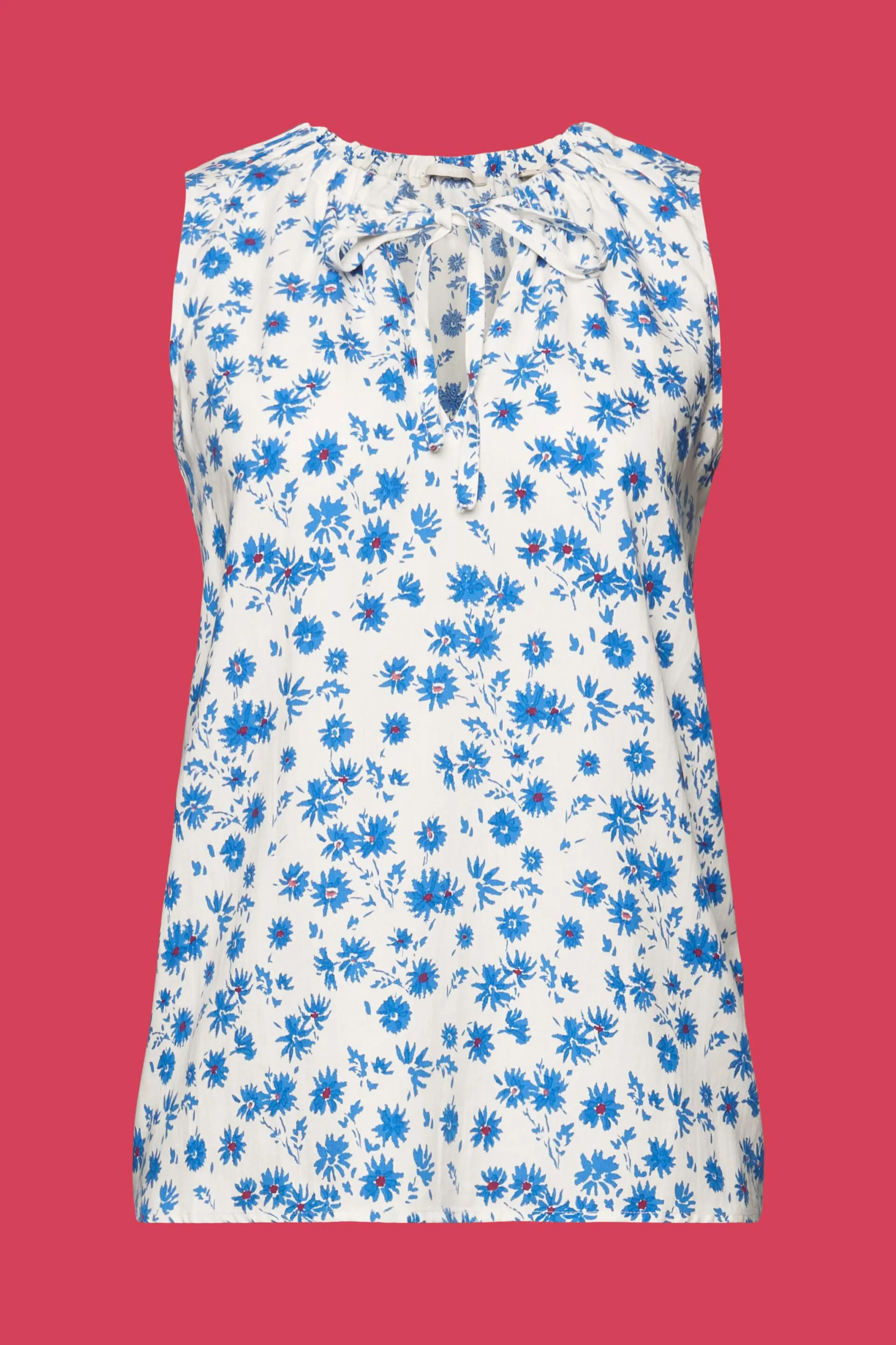 Blusa con stampa e colletto elasticizzato