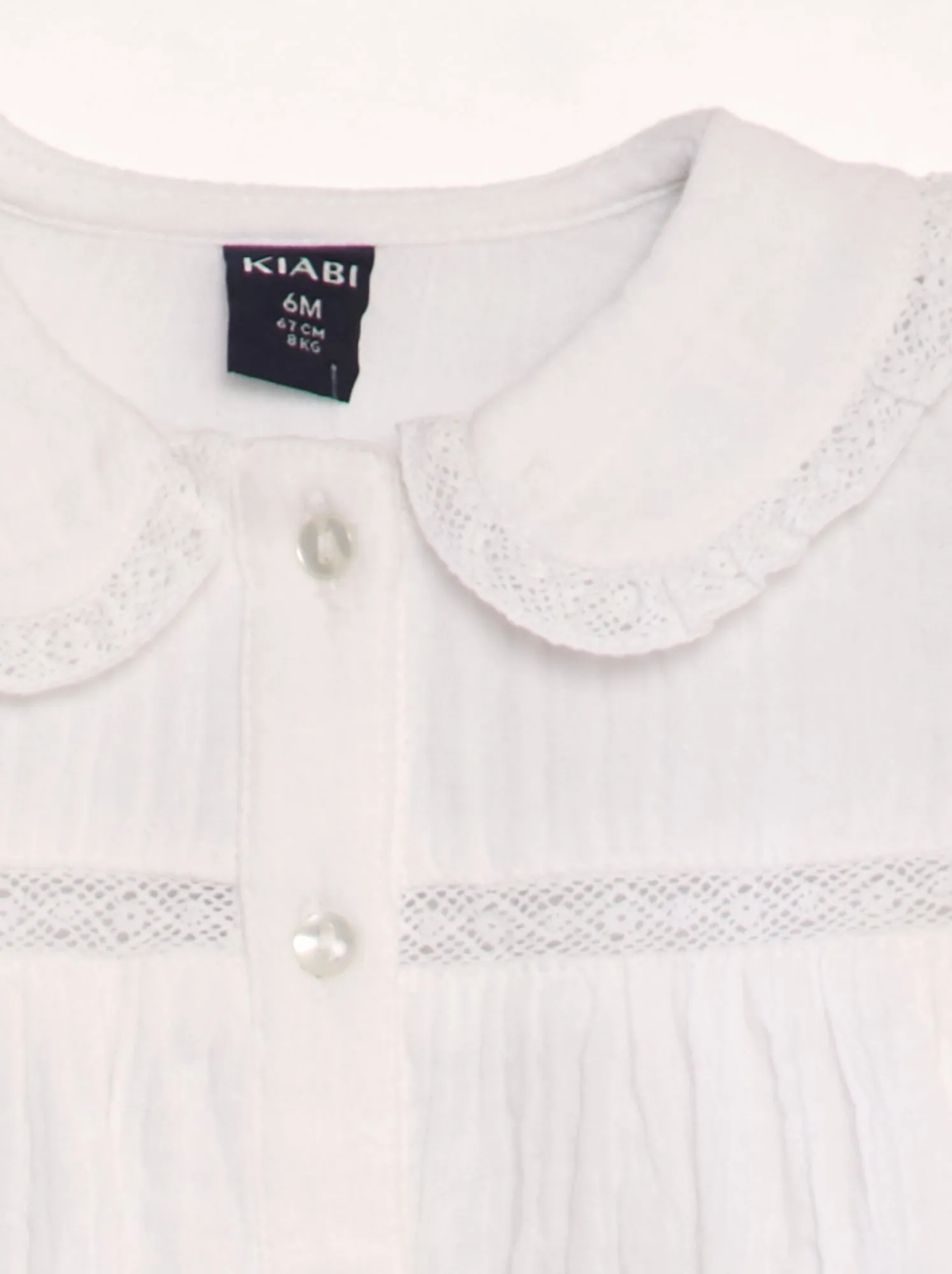 Blusa in doppia garza di cotone - bianco