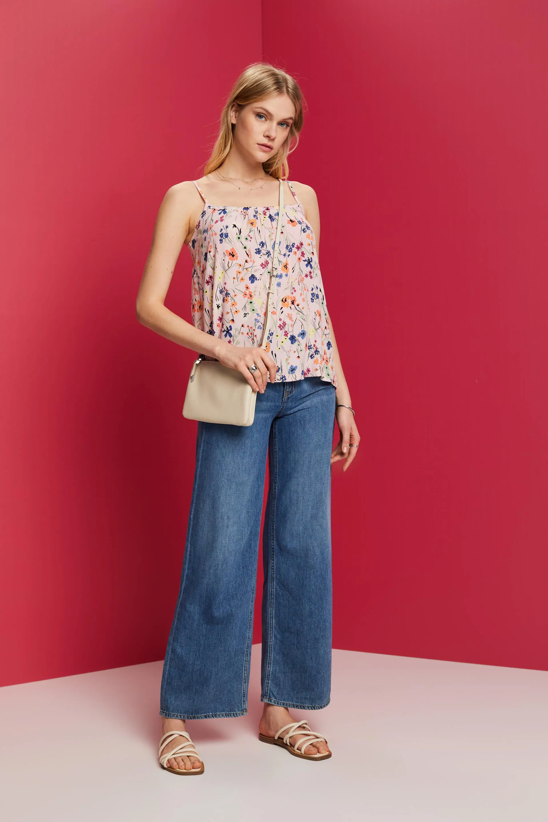 Blusa senza maniche a fantasia