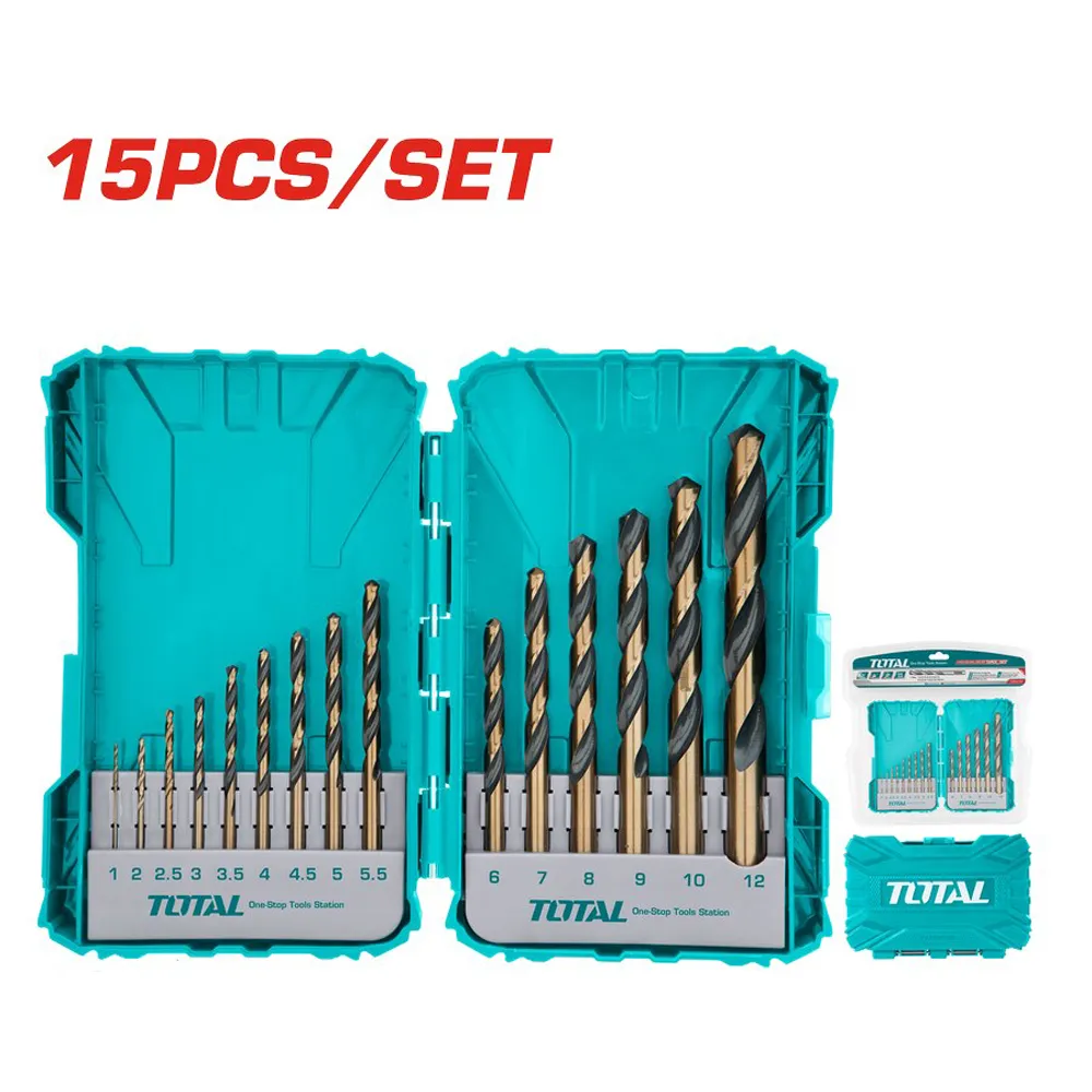BOX SET 15pz PUNTE PER TRAPANO HSS PER METALLO 1 