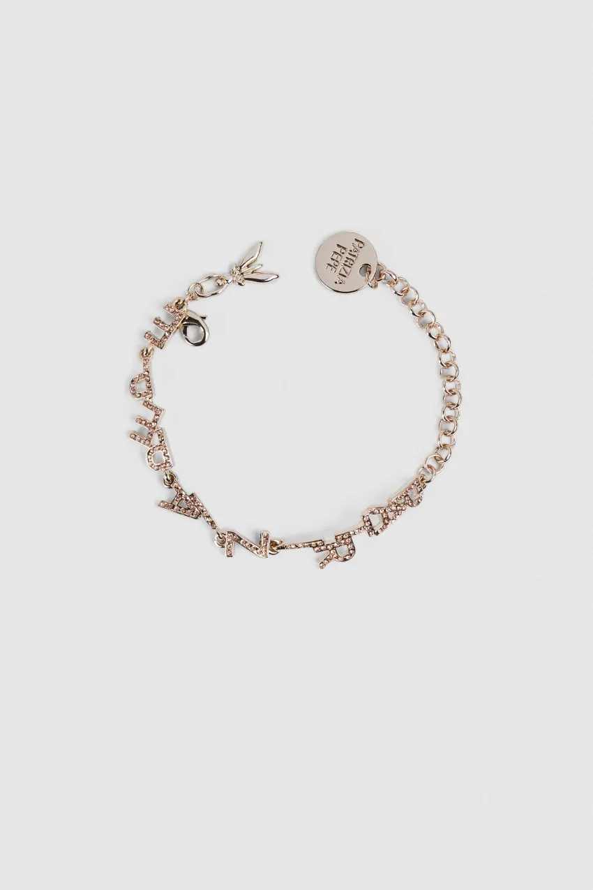 Bracciale in ottone con strass