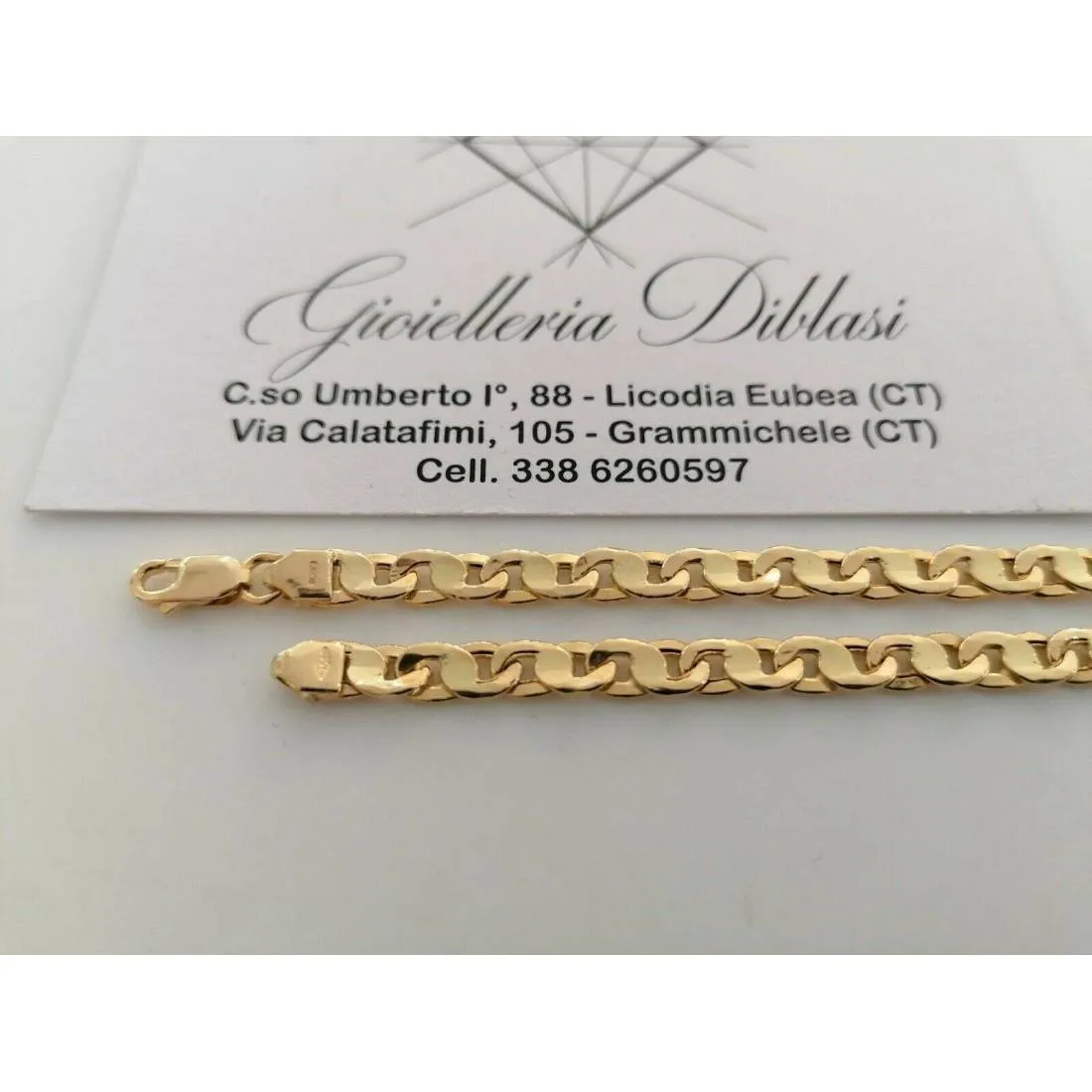 BRACCIALE Uomo Donna Unisex ORO GIALLO 18 Karati 750%/1000 Maglia CATENA Italia