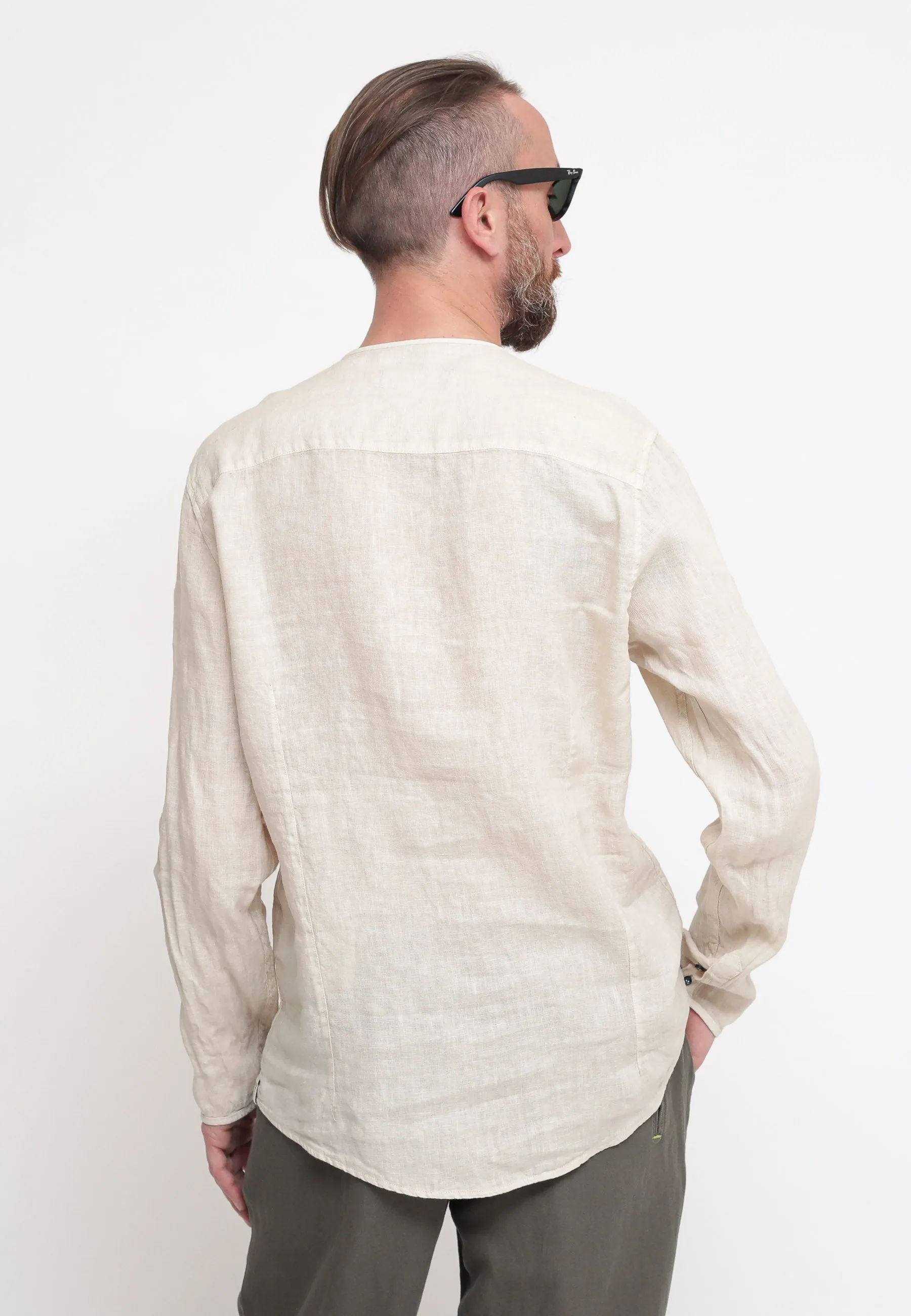 Camicia Lino Girocollo - Panna