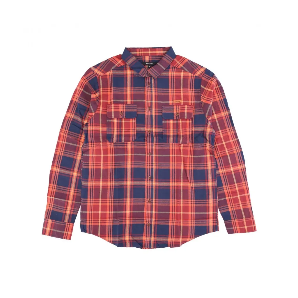 camicia manica lunga uomo big valle shirt NAVY/RED