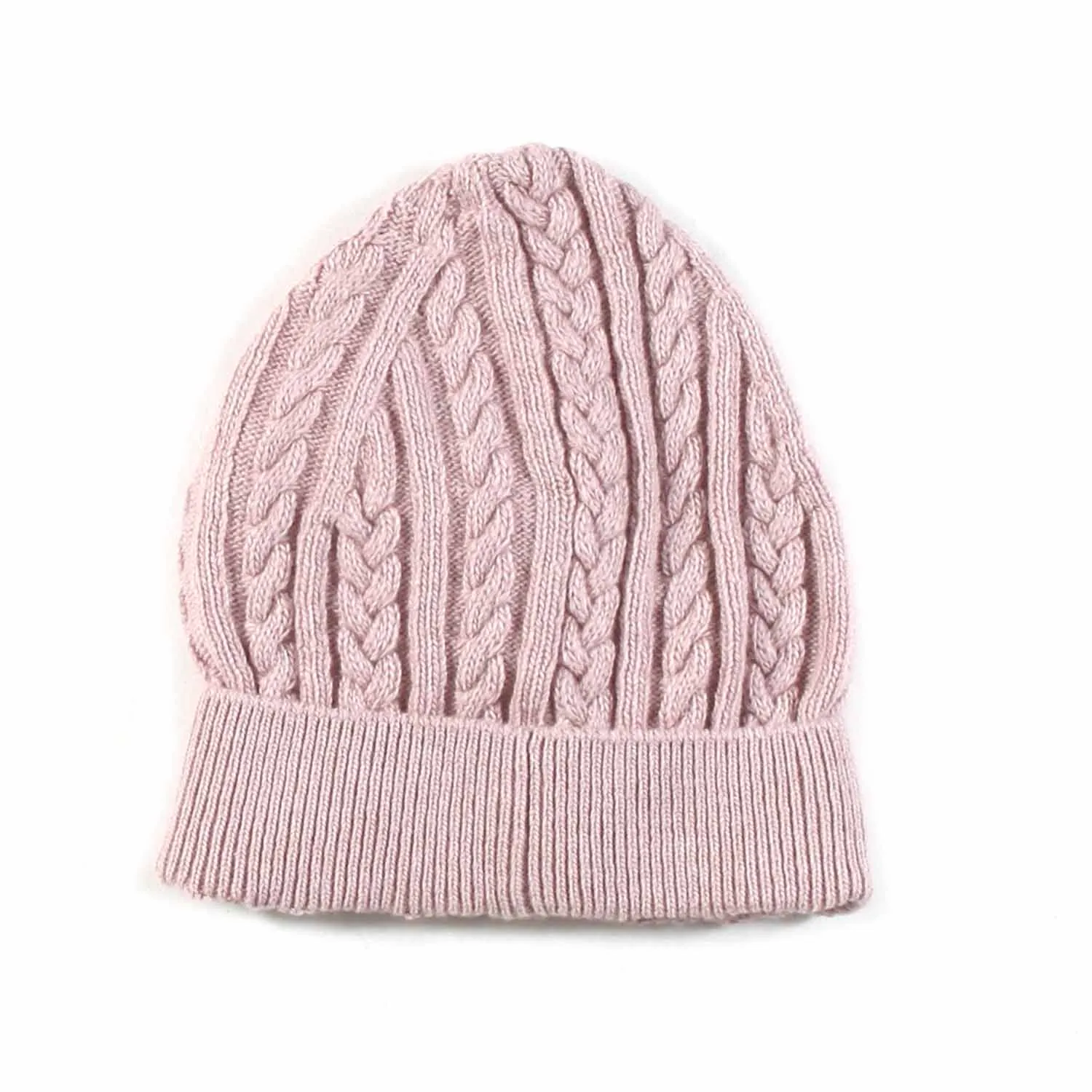 Cappello Rosa Chiaro A Trecce Bambina E Teen