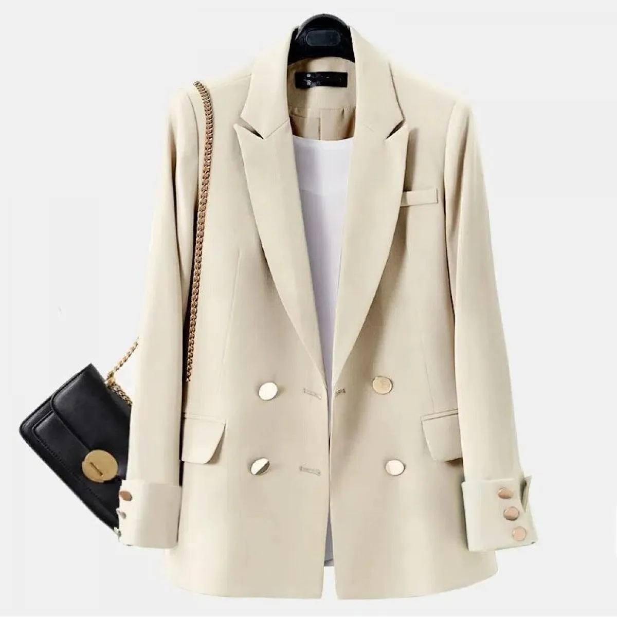 Cappotto blazer da donna primavera autunno Cappotto manica lunga doppio petto Giacche eleganti Cappotto da donna Blazer da lavor