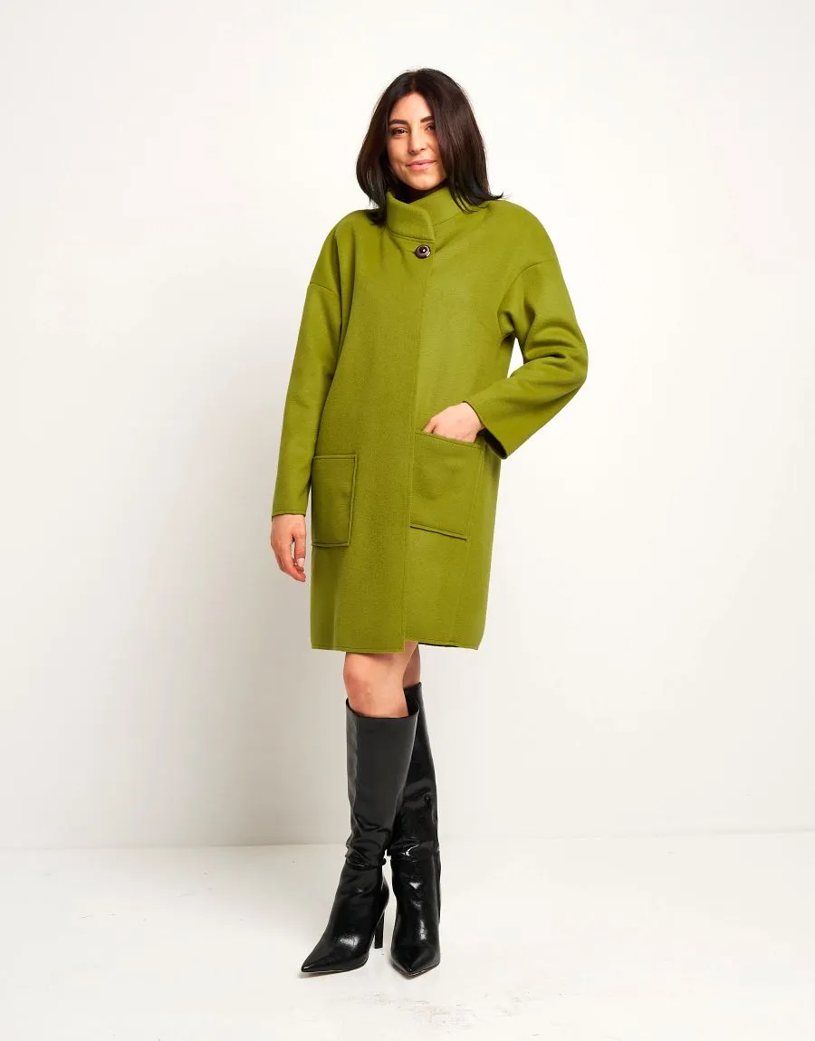 Cappotto con collo a fascetta