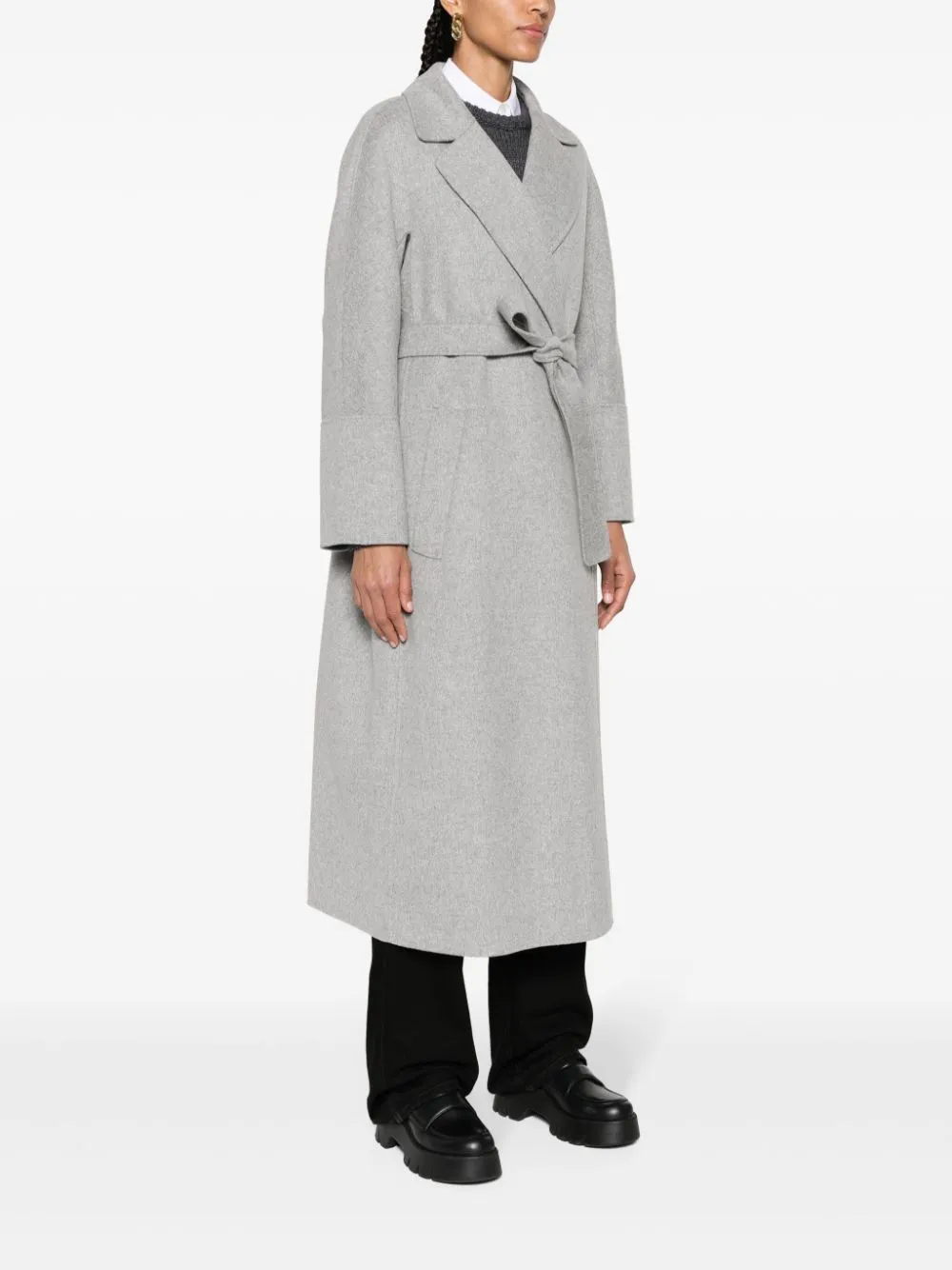 Cappotto elisa con cintura in grigio - donna