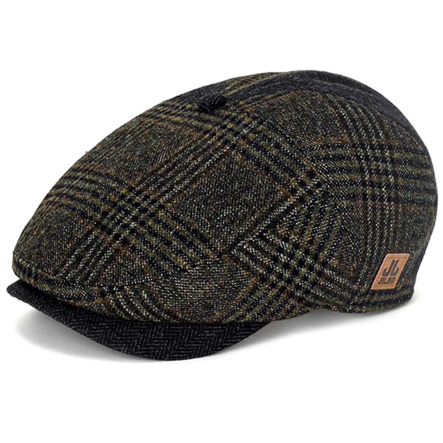 CHARLES FLAT CAP CAPPELL IN TESSUTO DI LANA PATCHWORK
