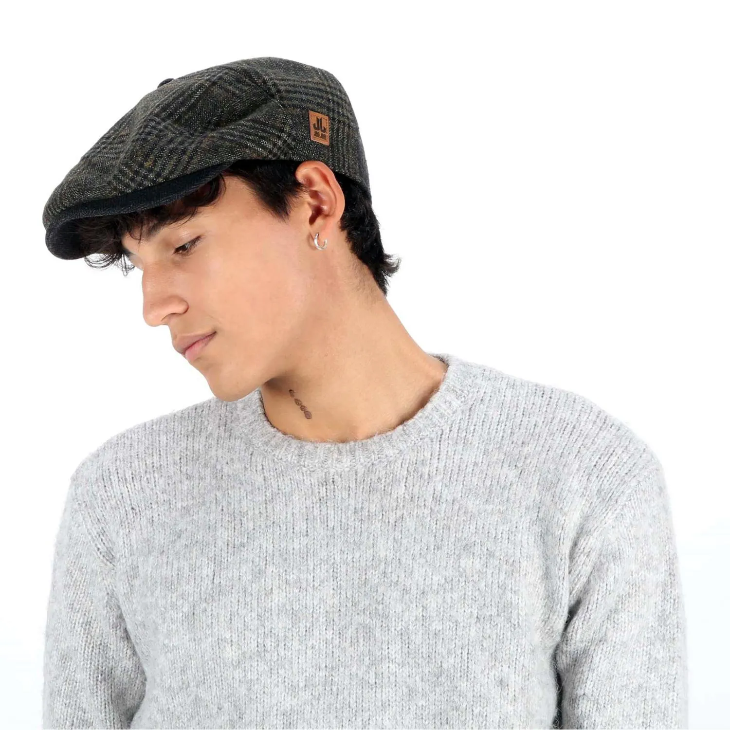 CHARLES FLAT CAP CAPPELL IN TESSUTO DI LANA PATCHWORK