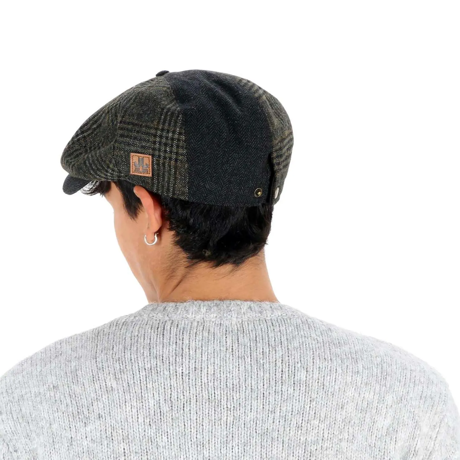 CHARLES FLAT CAP CAPPELL IN TESSUTO DI LANA PATCHWORK