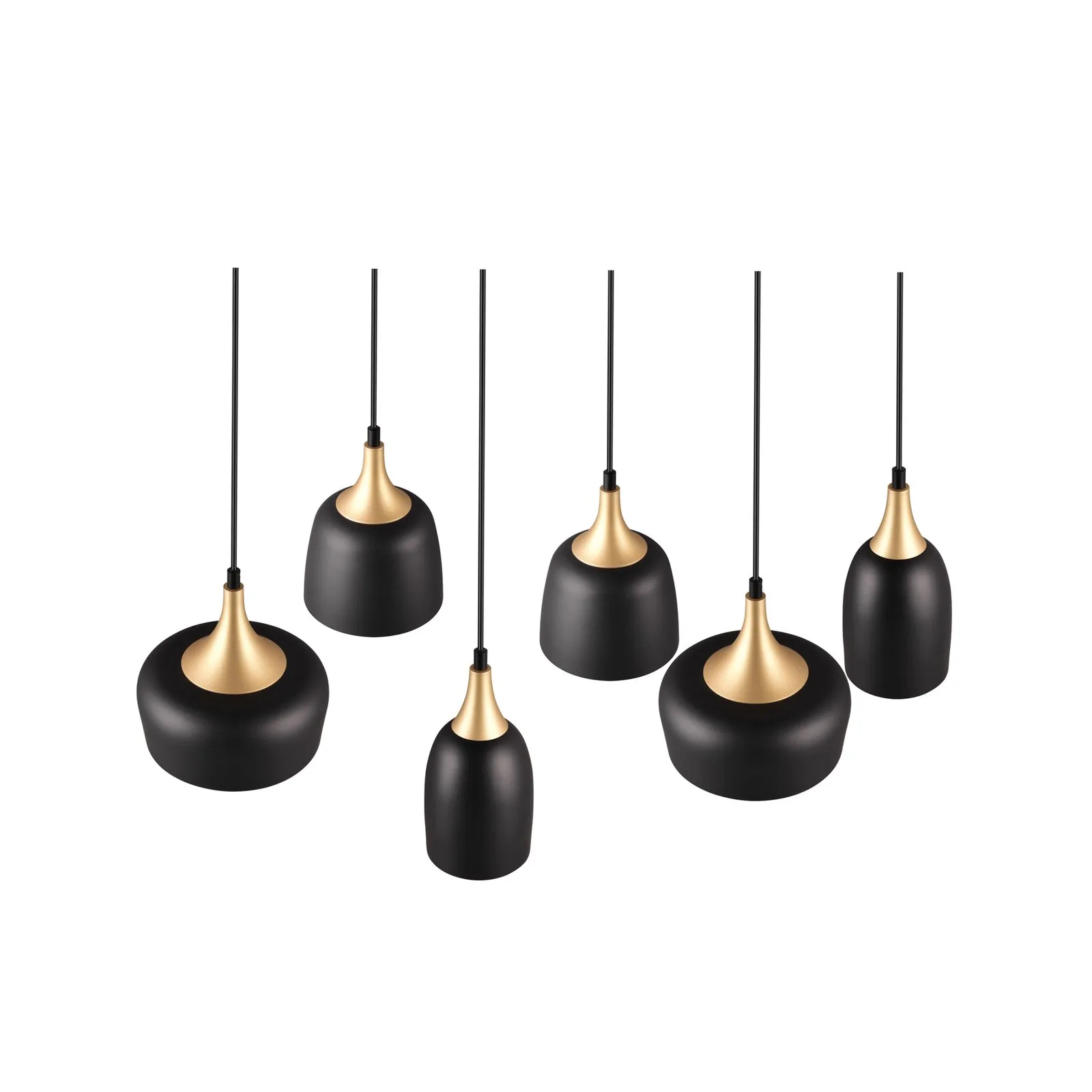 Chiraz lampada a sospensione 6 luci nero/oro