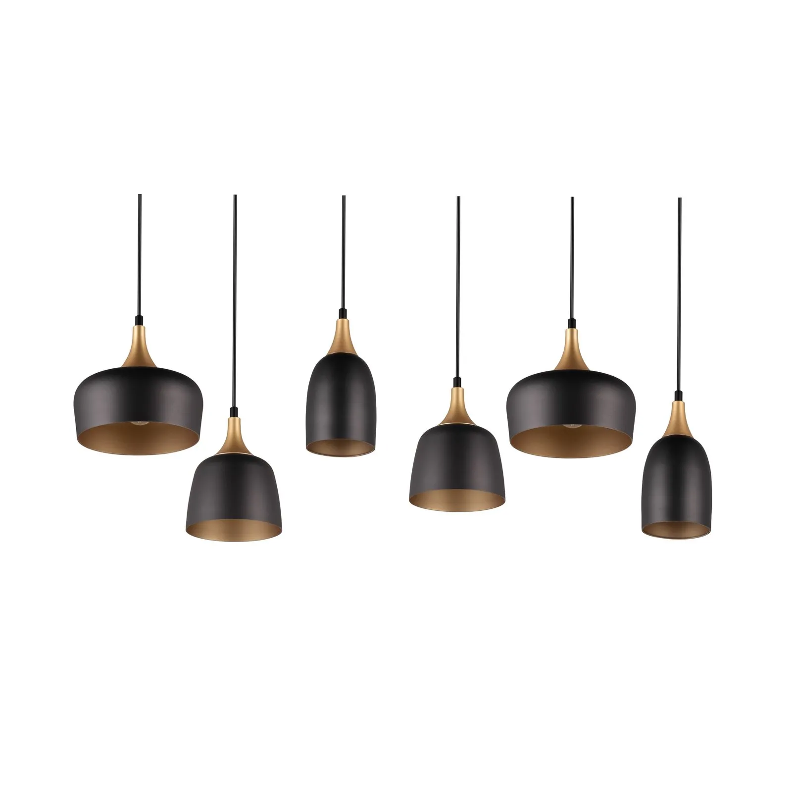 Chiraz lampada a sospensione 6 luci nero/oro