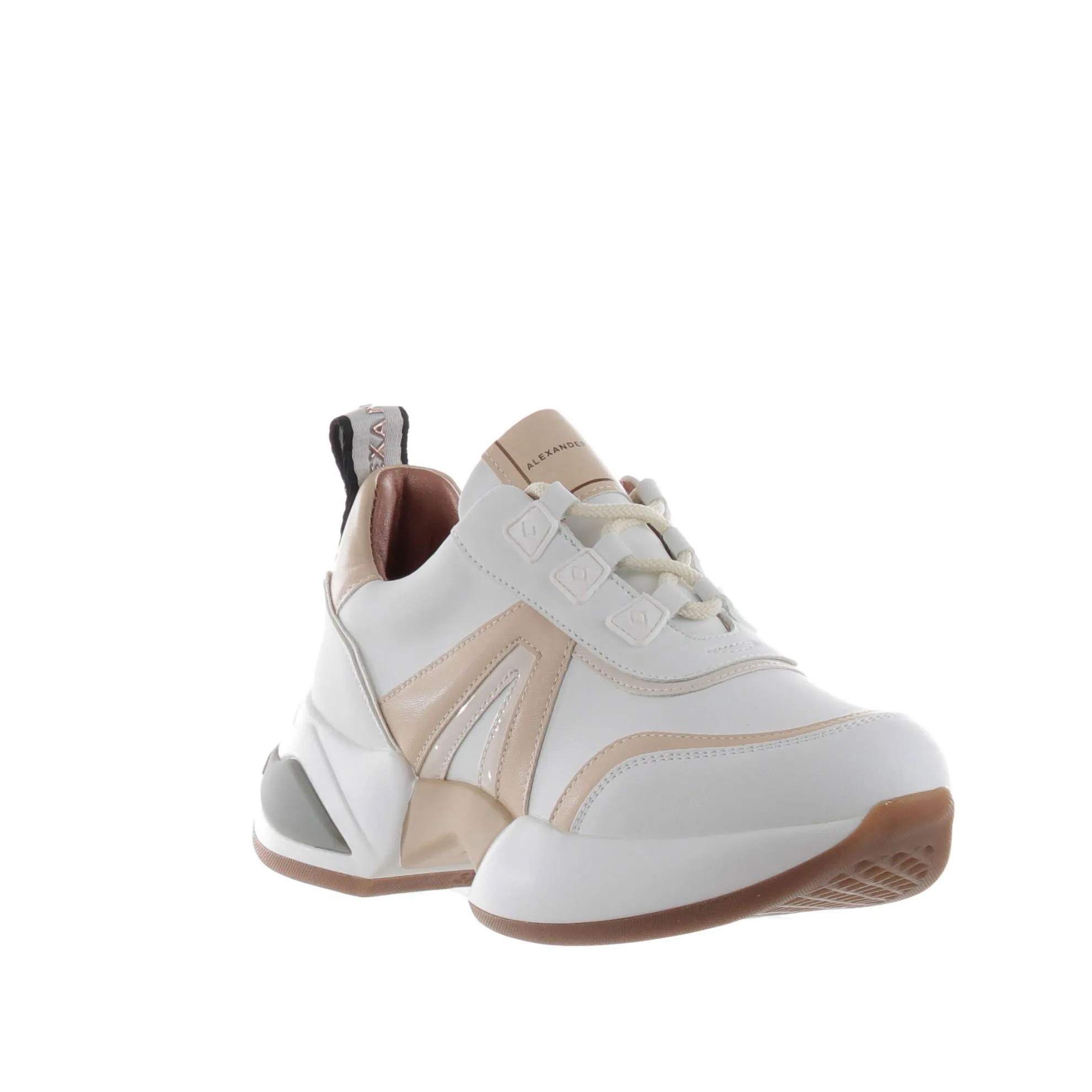 Chunky sneaker marble in pelle