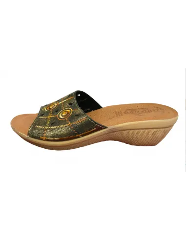 ciabatta fly flot in pelle 27356 oro rame  plantare morbido