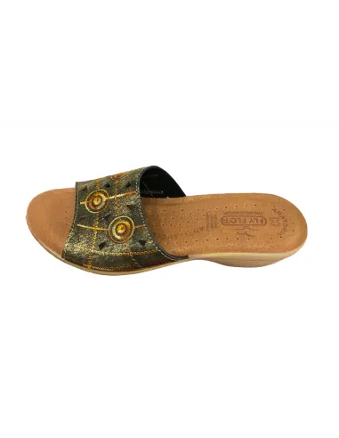 ciabatta fly flot in pelle 27356 oro rame  plantare morbido