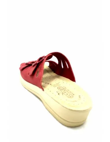 ciabatta fly flot in pelle nabuk 63008 rossa