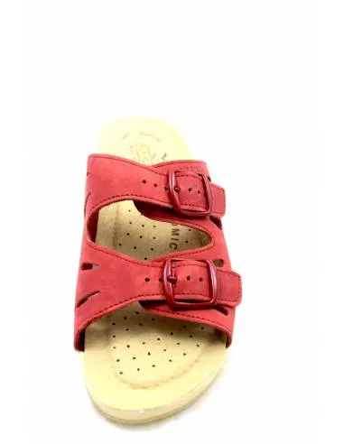 ciabatta fly flot in pelle nabuk 63008 rossa